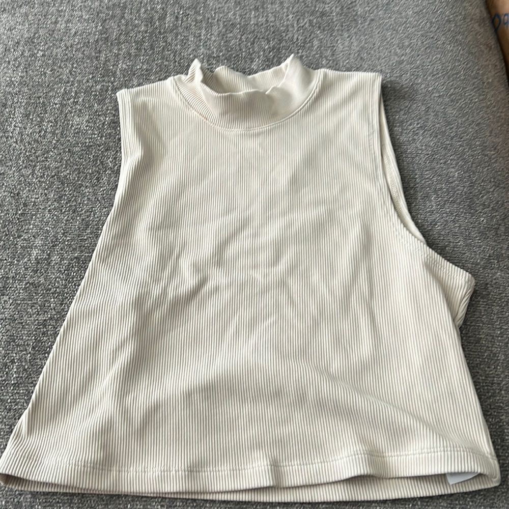 Cream high neck tank
